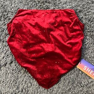 Red Sparkly Strapless Top